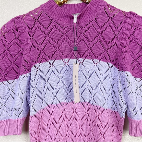 BCBGeneration • Bonnie Striped Short Sleeve Sweater - Picture 10 of 16